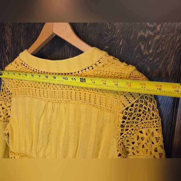 Diane Von Furstenberg 'Gigi' Mustard Yellow Long Sleeve Embroidered Lace Dress - Picture 12 of 13